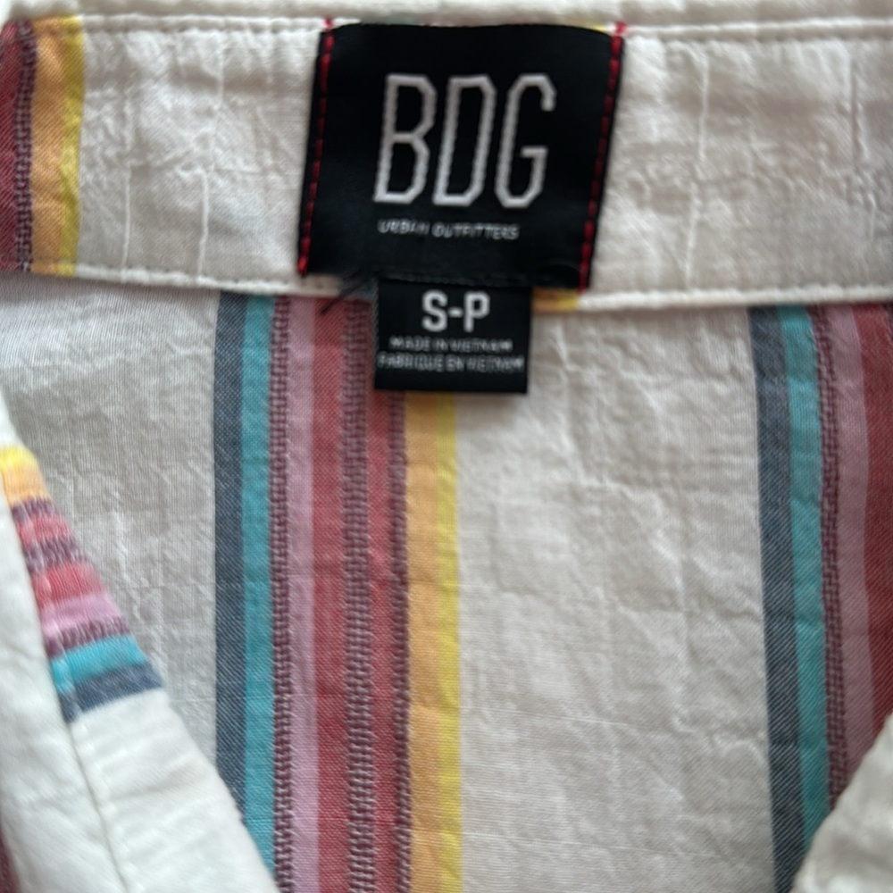 99% Cotton BDG Multicolor Striped women’s Shirt Size S/P - Picture 10 of 13
